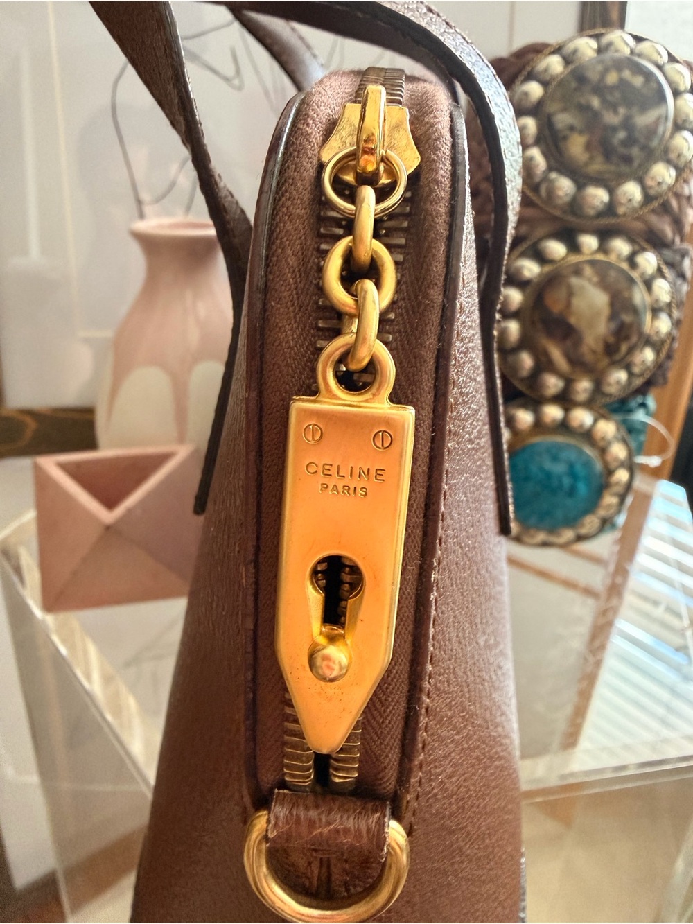 Vintage Celine Paris Brown Leather Top Handle Bag 🤎✨ - Picture 2 of 14